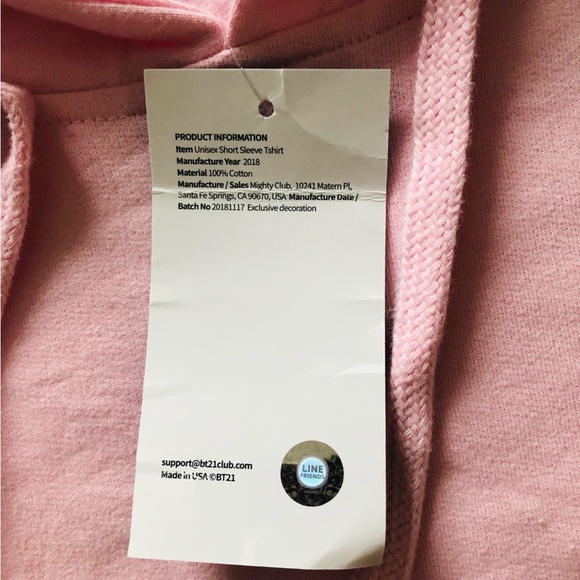 NWT Anti Social Social Club x BT21 Baby Pink Logo Hoodie Size S - Picture 10 of 13